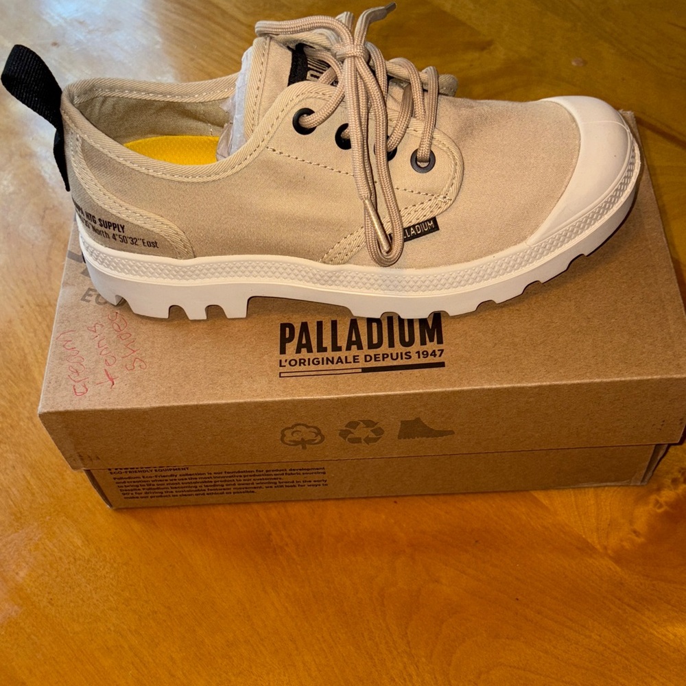 Palladium Beige Canvas Sneakers